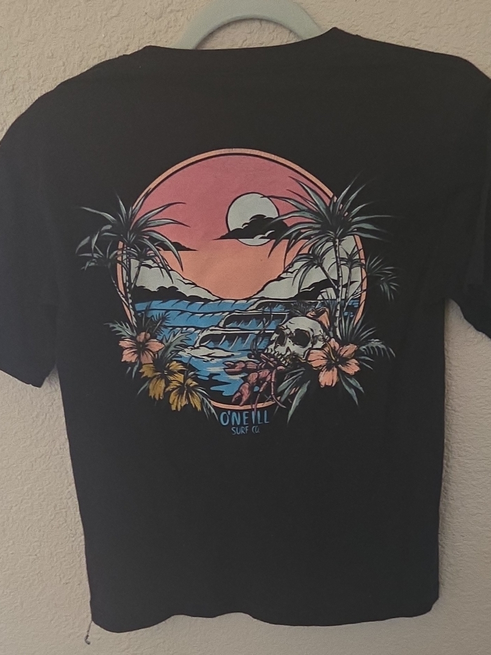 O'Neill Black Short-Sleeve Sunset Skull Graphic Tee